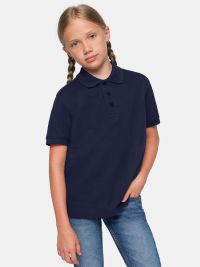 Dunkelblaues Kinder Poloshirt aus Bio-Baumwolle mit Polokragen